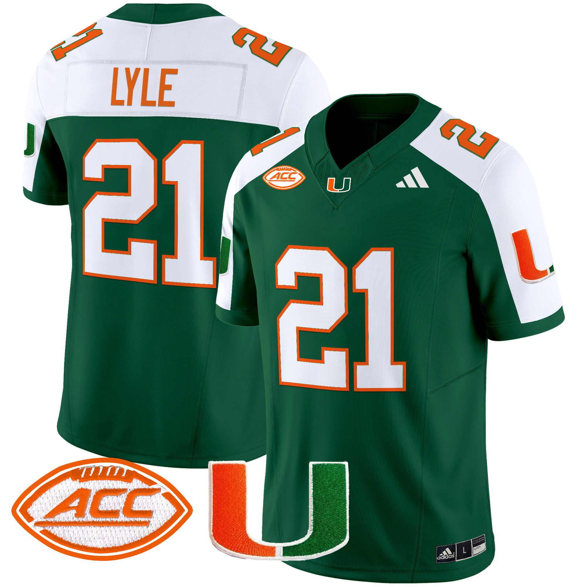 Men Miami Hurricanes #21 Lyle Green 2024 Vapor Limited NCAA Jersey->ncaa teams->NCAA Jersey